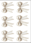 6 WHITE BOW STICKERS SHEET