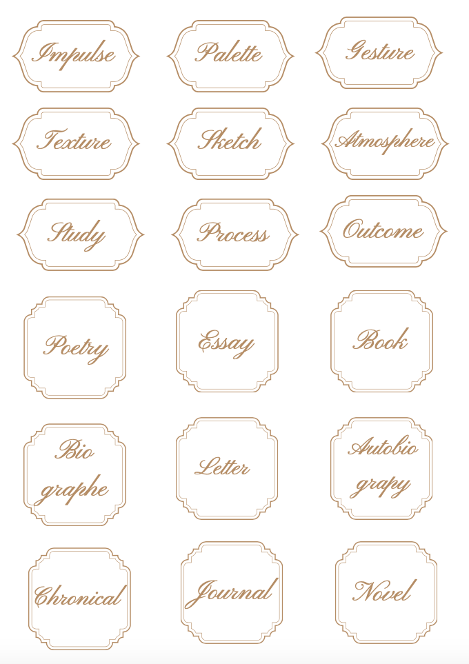 Genres & Pages - Literary Style Stickers Sheet