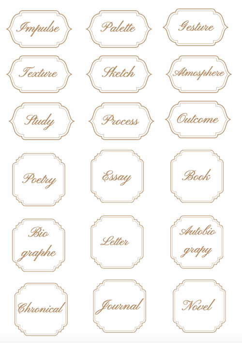 Genres & Pages - Literary Style Stickers Sheet