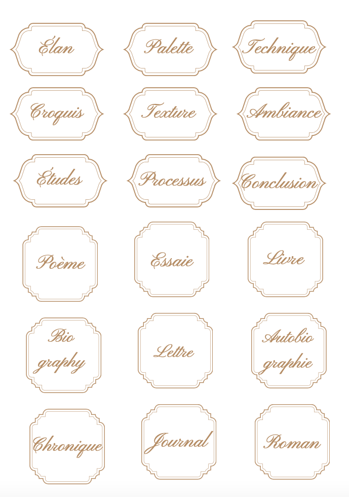 Genres & Pages - Literary Style Stickers Sheet