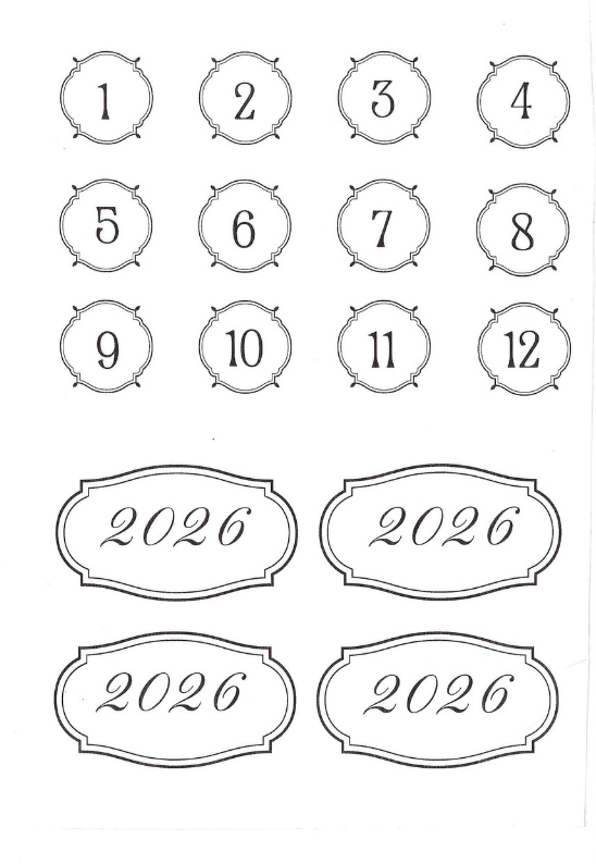 ELEGANT NUMBER & 2026 STICKER SHEET