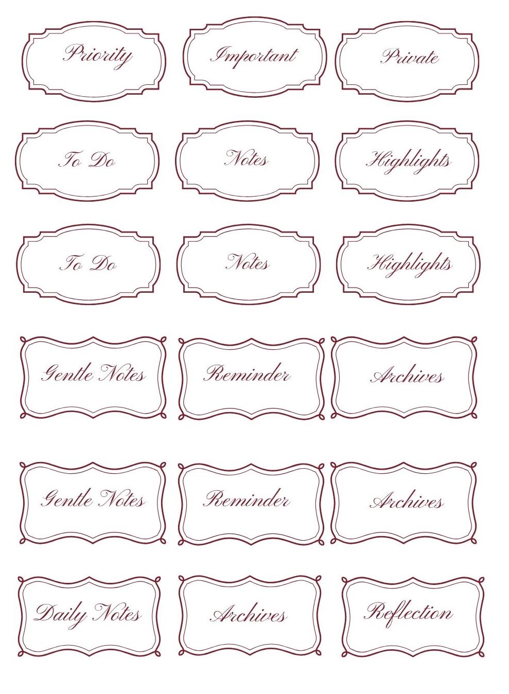 Planning Stickers for Your Journal